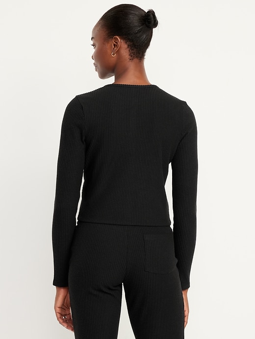 Image number 2 showing, Cropped Rib Cardigan Sweater