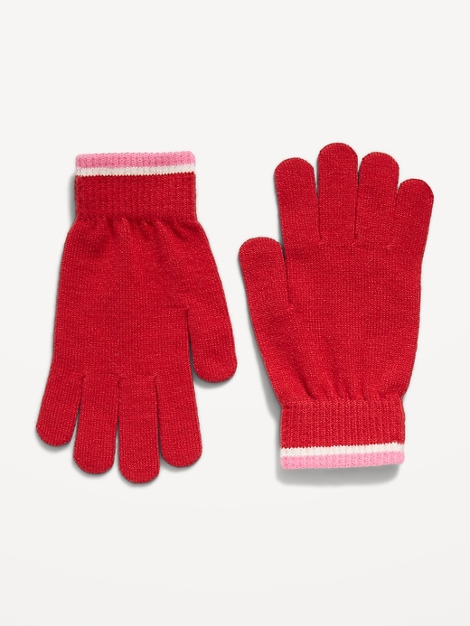Image number 1 showing, Knit Gloves for Girls