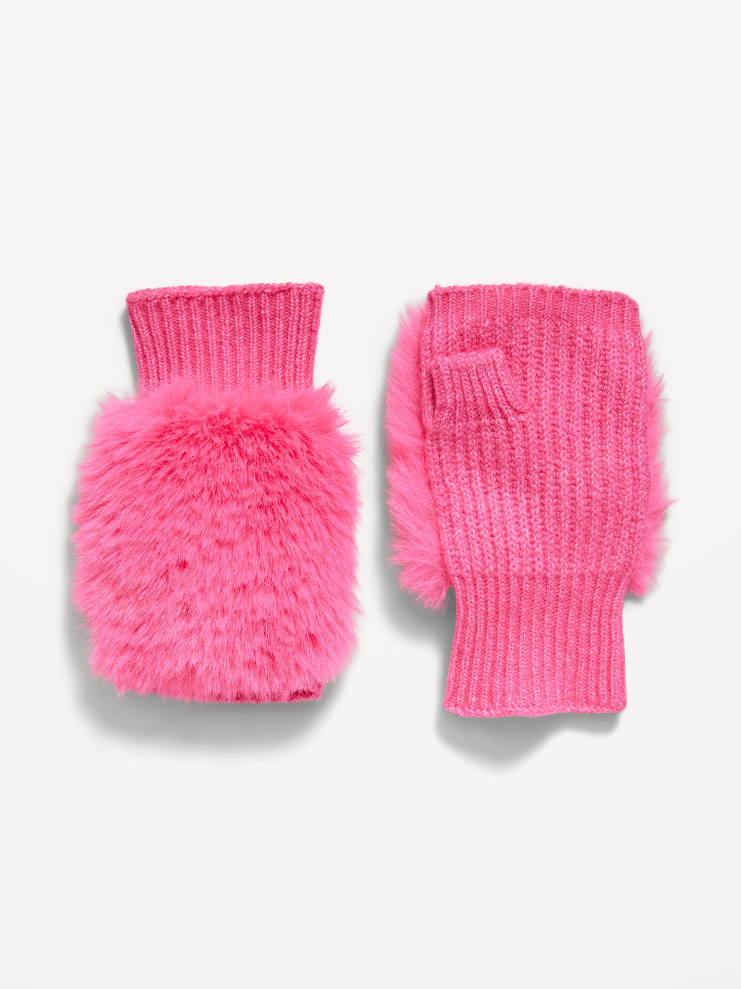 Faux-Fur Fingerless Gloves for Girls