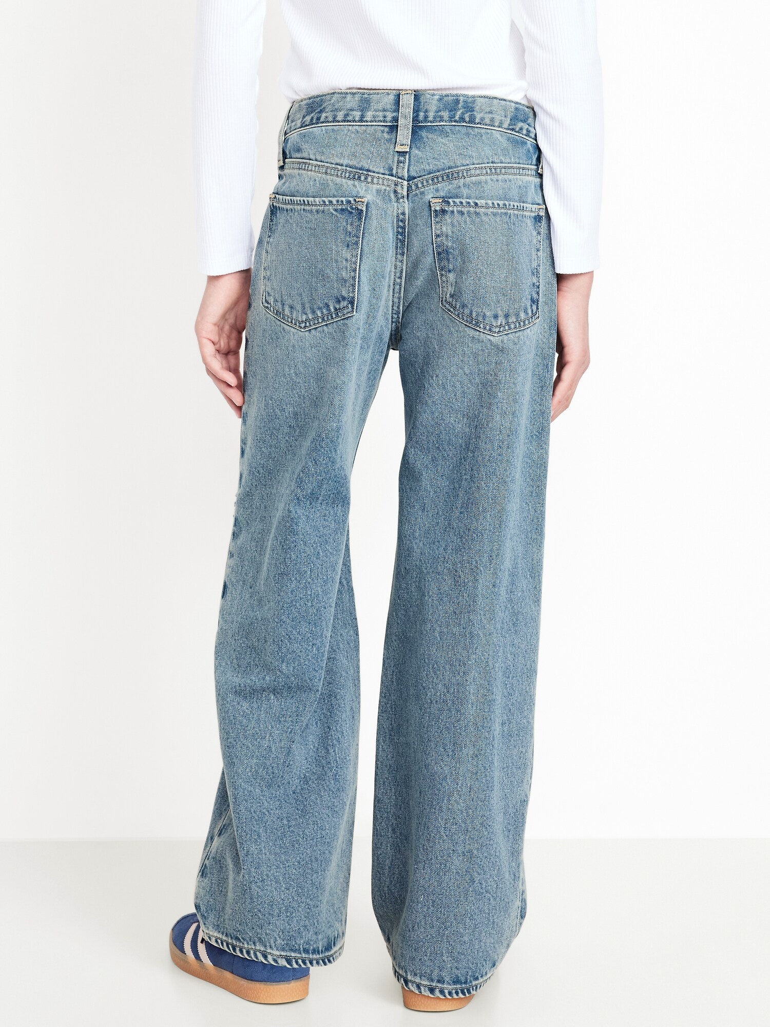 Джинсы Old Navy Baggy Straight-Leg Jeans для девочек, цвет: Джинсовый — фото 2