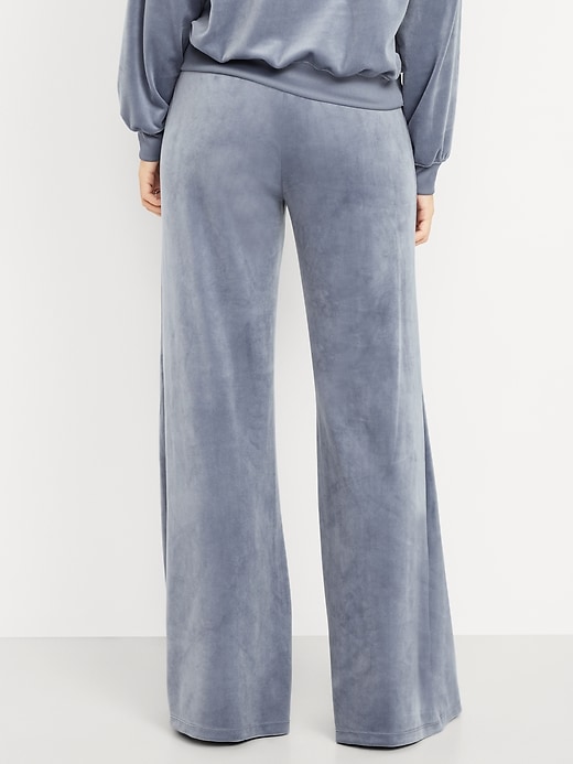 Image number 2 showing, High-Waisted Velour Flare Lounge Pants