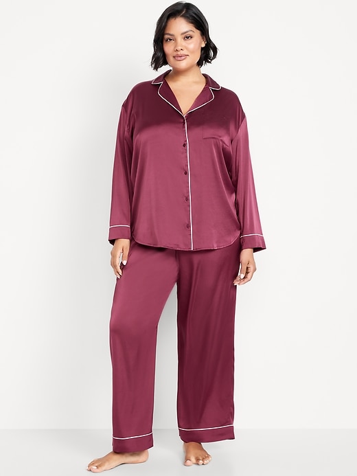 Image number 7 showing, Satin Pajama Pant Set for Women