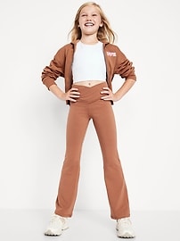Image number 3 showing, High-Waisted PowerChill Crossover Flared Leggings for Girls