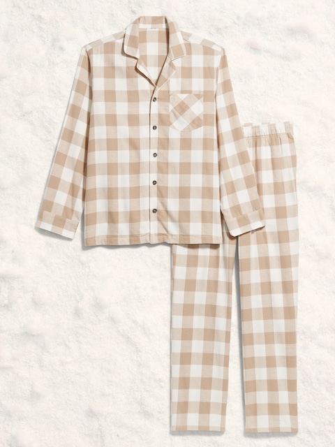 Plaid Flannel Pajama Set for Men - Neutral Plaid (Match The Fam!)