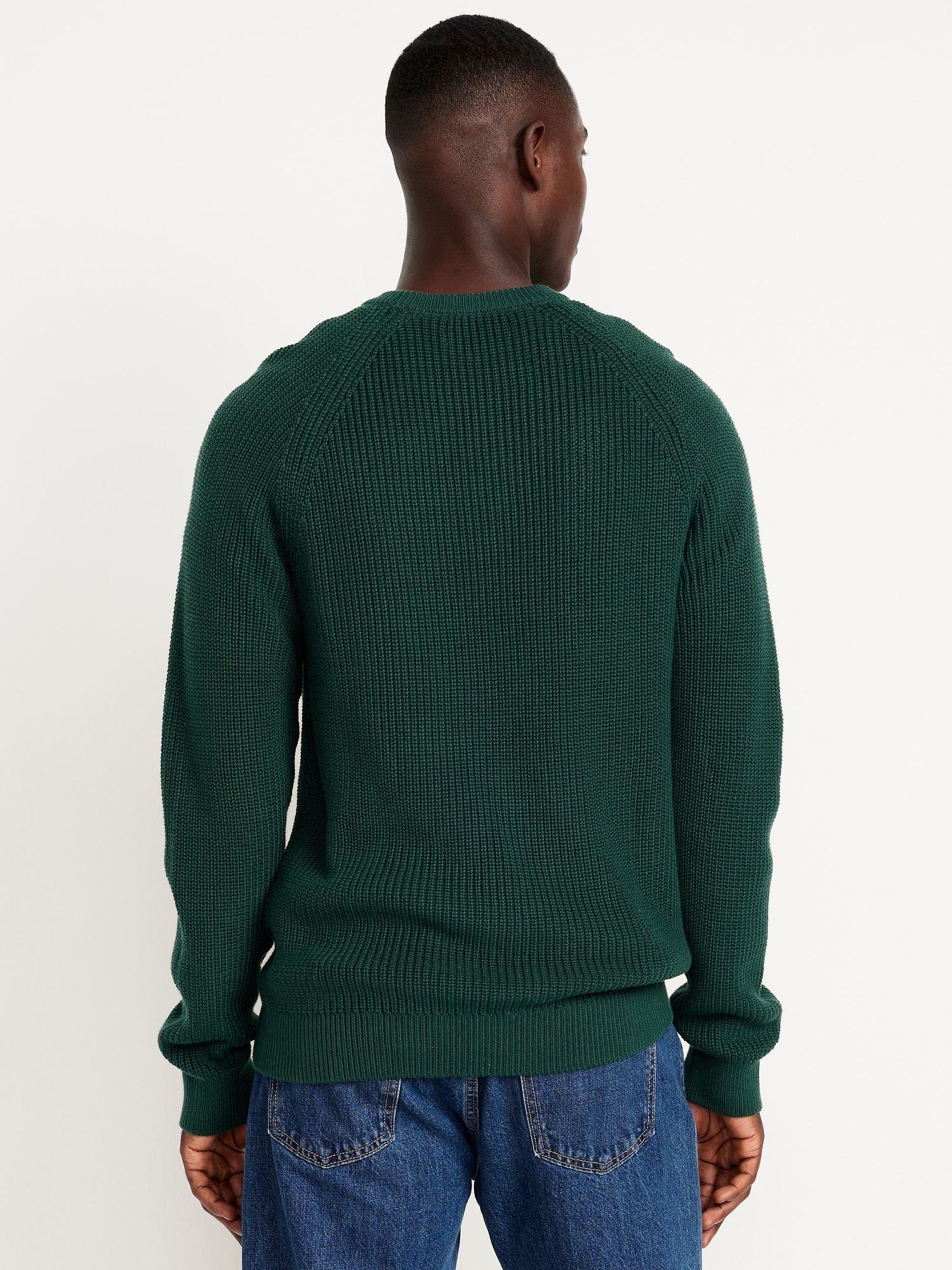Crew-Neck Shaker-Stitch Sweater
