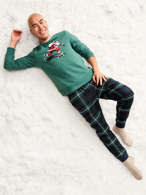 Flannel Pajama Joggers for Men - Navy Plaid (Match The Fam!)
