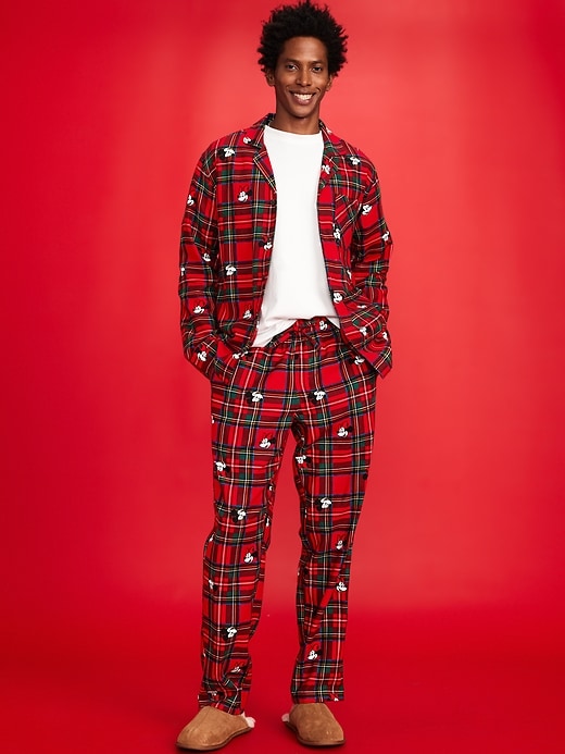 Image number 3 showing, Old Navy x Disney Mickey Mouse & Friends Printed Flannel Pajama Set for Men