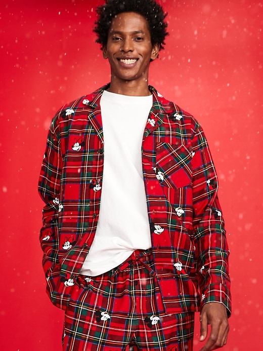 Image number 1 showing, Old Navy x Disney Mickey Mouse & Friends Printed Flannel Pajama Set for Men
