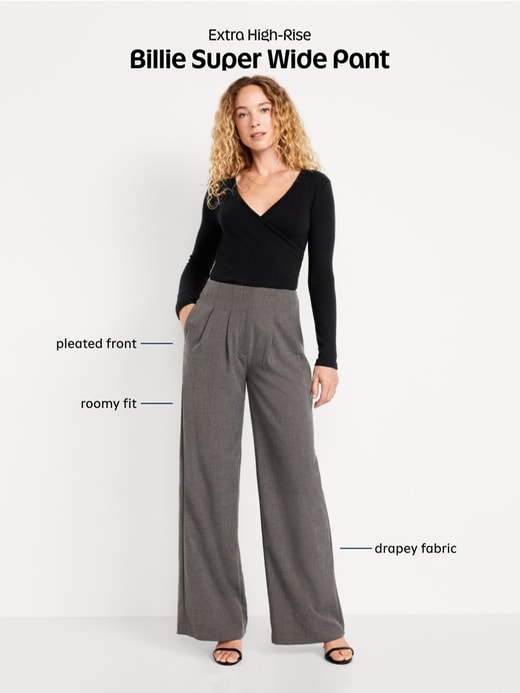 Image number 6 showing, Extra High-Waisted Super Wide-Leg Pants