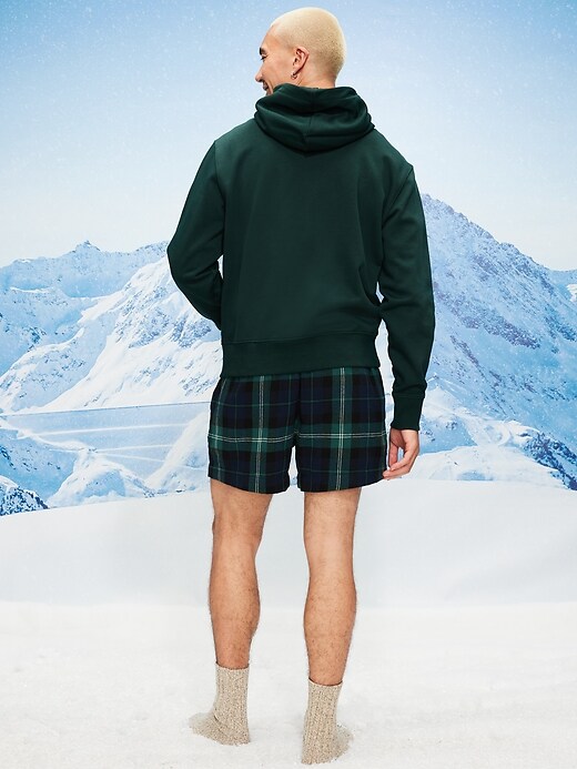 Image number 2 showing, Plaid Flannel Boxer Shorts for Men -- 5-inch inseam