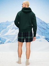 Image number 2 showing, Plaid Flannel Boxer Shorts for Men -- 5-inch inseam