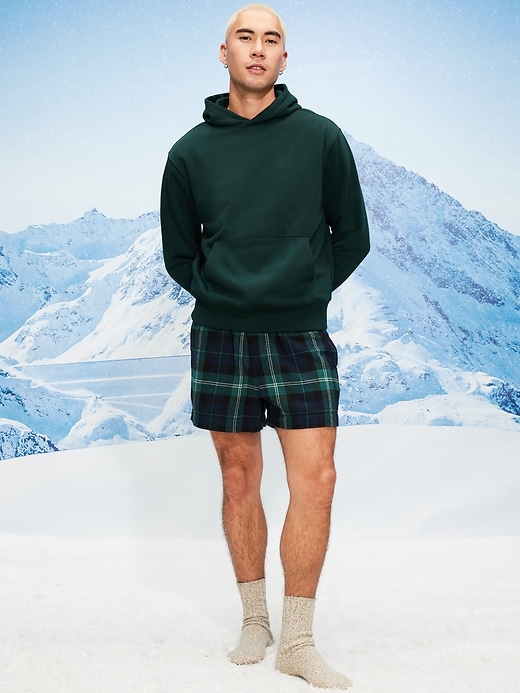 Image number 3 showing, Plaid Flannel Boxer Shorts for Men -- 5-inch inseam