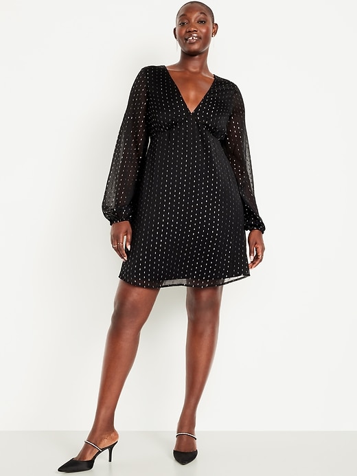 Image number 7 showing, V-Neck Swiss Dot Mini Dress