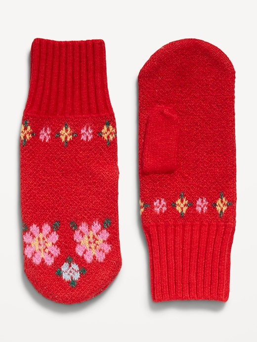 Image number 1 showing, Fair Isle Craft Stitch Mittens for Women