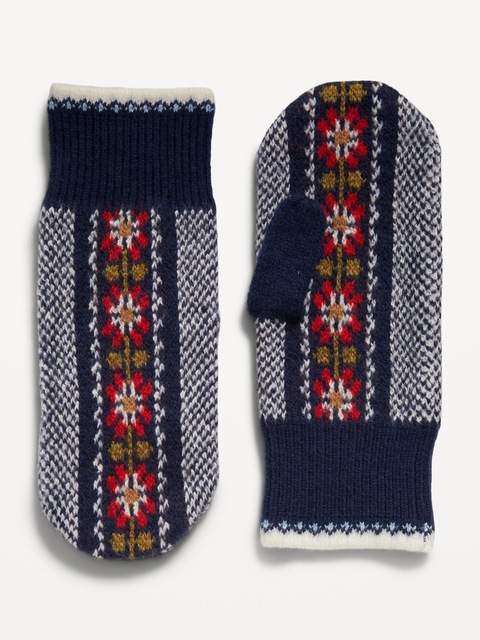 Fair Isle Craft Stitch Mittens for Women