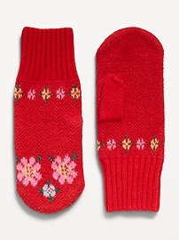 Image number 1 showing, Fair Isle Craft Stitch Mittens for Women