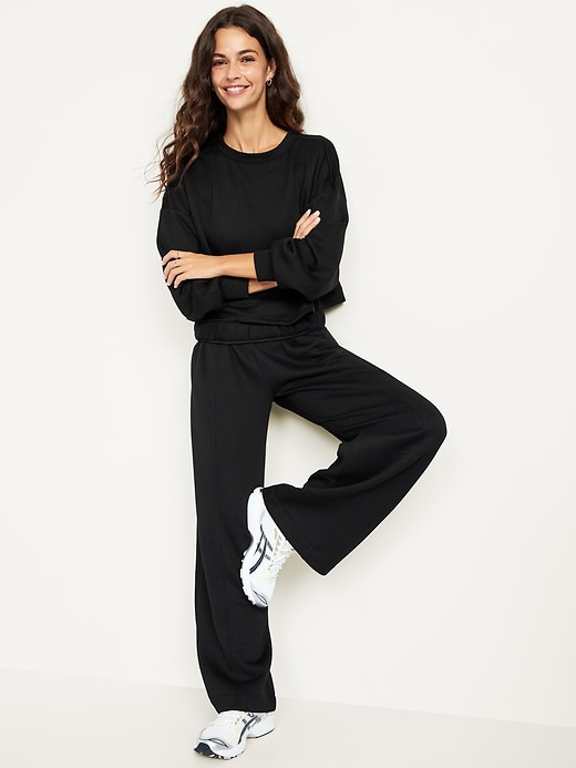 Image number 3 showing, Bounce Fleece Quilted Crew-Neck Top