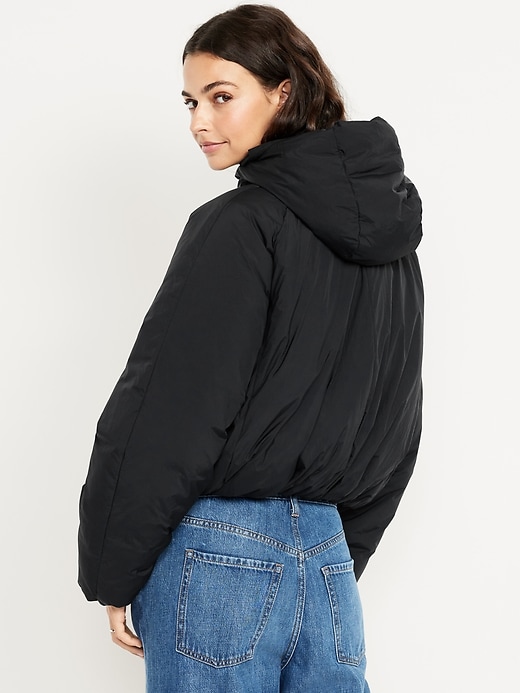Image number 2 showing, Water-Resistant Cropped Zip Puffer Jacket