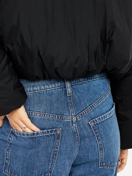Image number 6 showing, Water-Resistant Cropped Zip Puffer Jacket