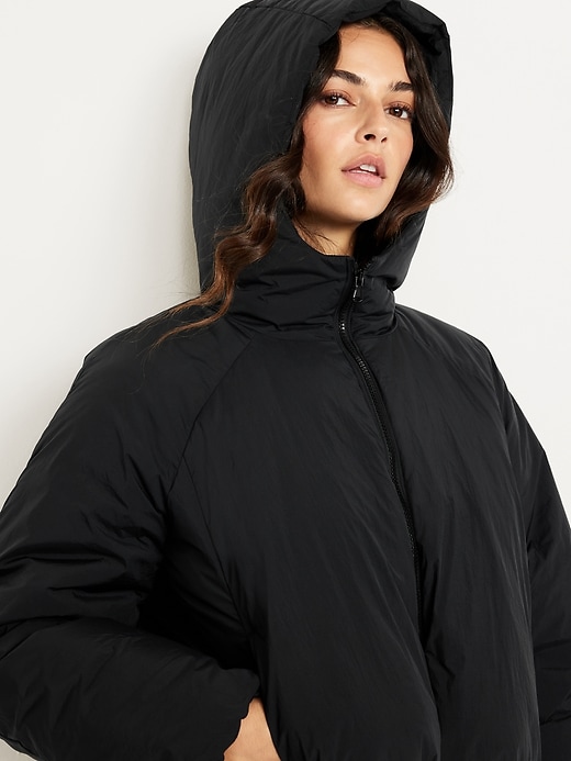 Image number 4 showing, Water-Resistant Cropped Zip Puffer Jacket