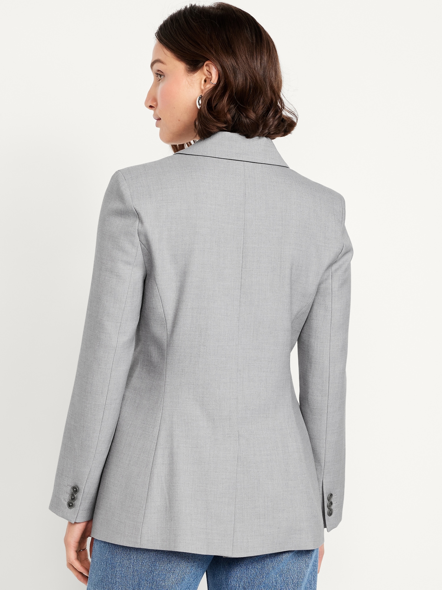 Fitted Button-Front Blazer