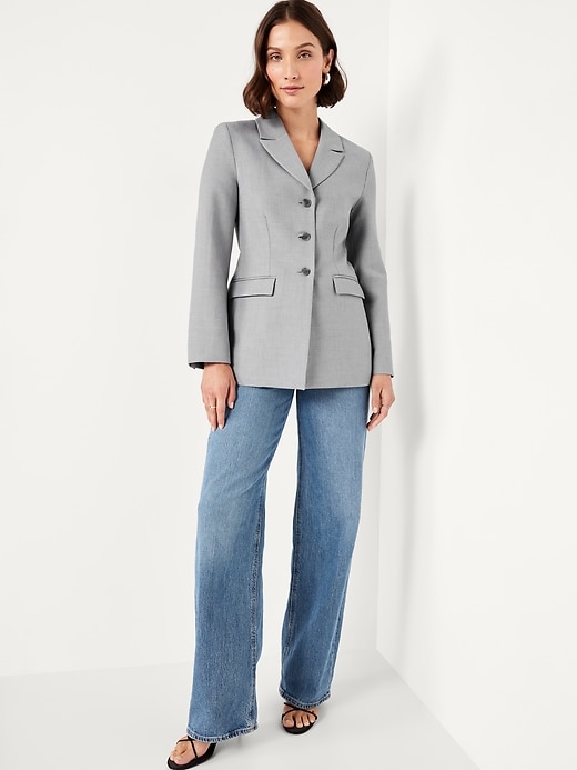 Image number 3 showing, Fitted Button-Front Blazer