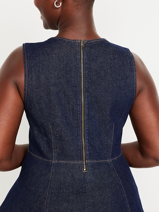 Image number 3 showing, High-Neck Jean Peplum Top
