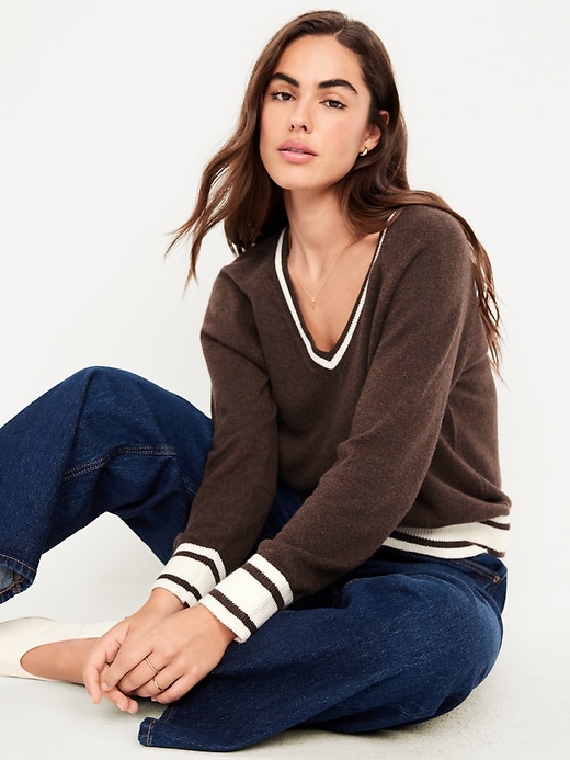 Image number 3 showing, SoSoft Loose V-Neck Sweater