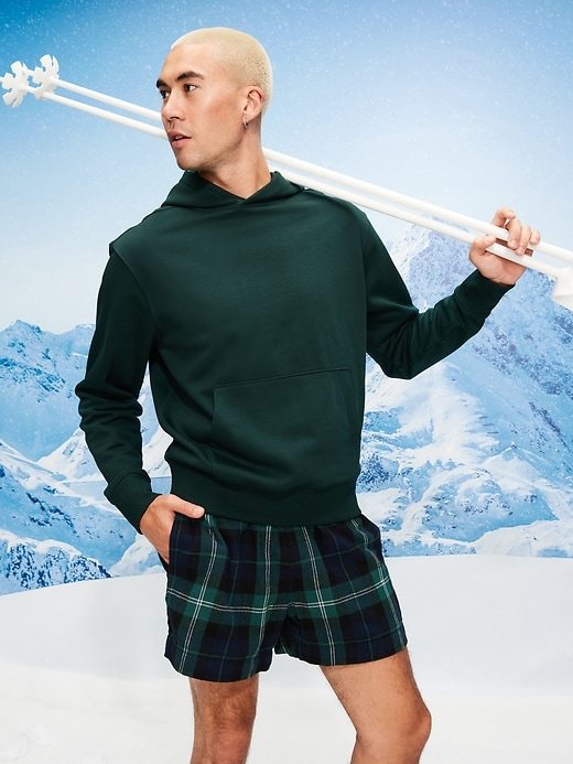 Image number 1 showing, Plaid Flannel Boxer Shorts for Men -- 5-inch inseam
