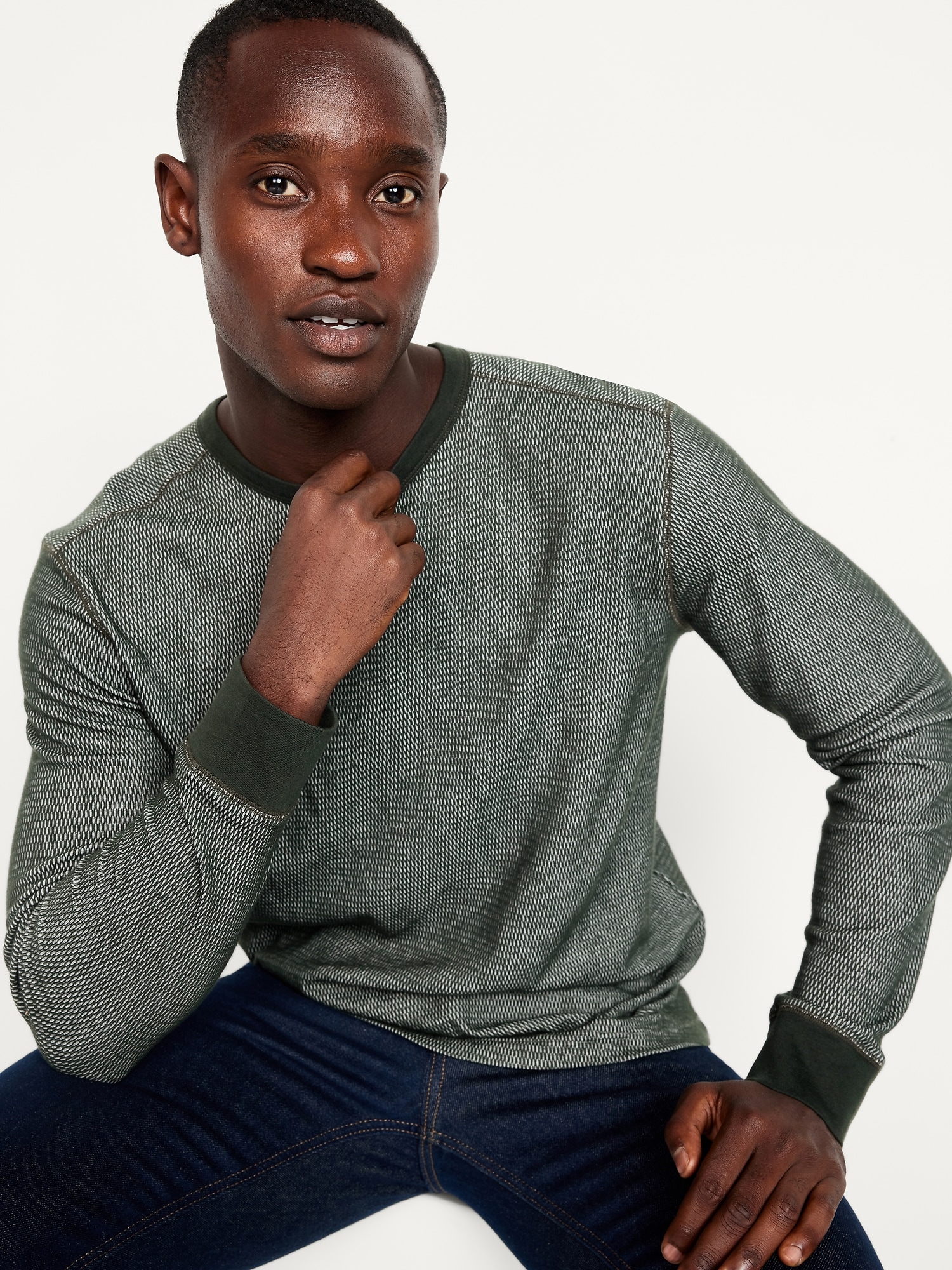 Crew-Neck Waffle T-Shirt