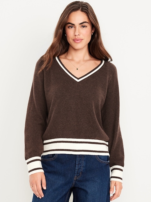 Image number 1 showing, SoSoft Loose V-Neck Sweater
