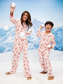 Image number 1 showing, Printed Gender-Neutral Button-Front Pajama Set for Kids