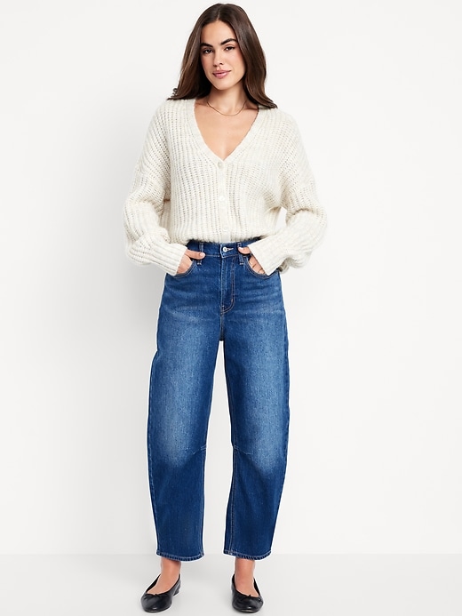 Image number 5 showing, High-Waisted Wow Barrel Ankle Jeans