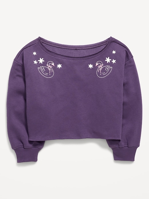 Image number 2 showing, Boat-Neck Graphic Sweatshirt for Girls