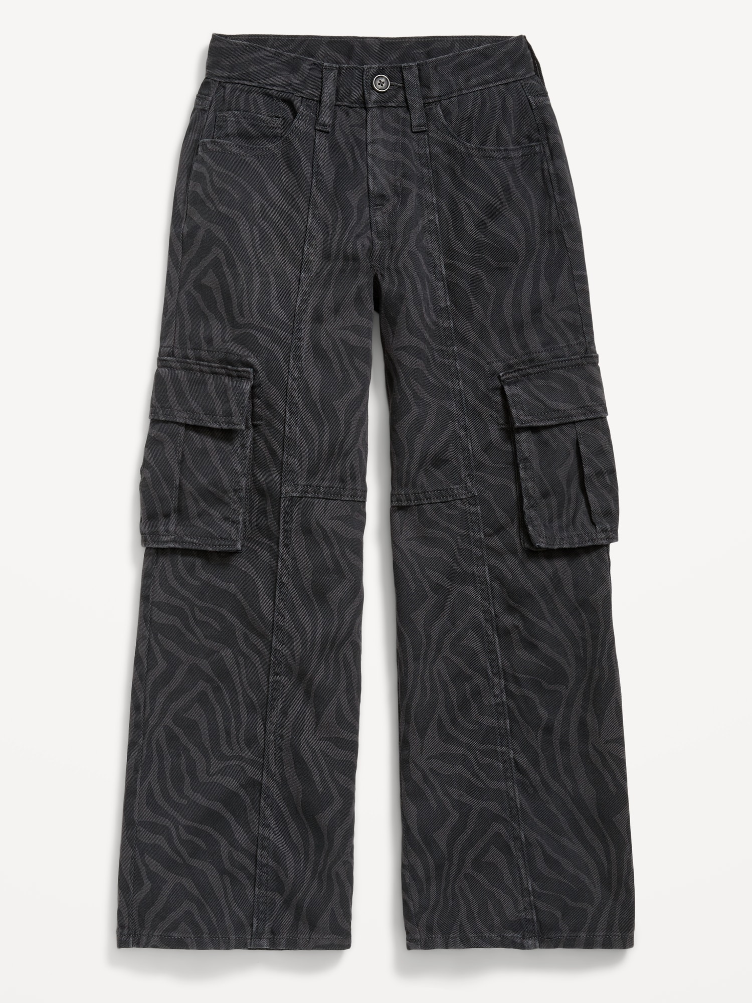 Printed Super Baggy Wide-Leg Cargo Pants for Girls