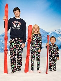 Image number 4 showing, Printed Gender-Neutral Button-Front Pajama Set for Kids