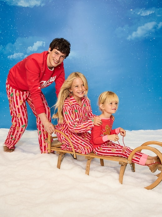Image number 4 showing, Printed Gender-Neutral Button-Front Pajama Set for Kids
