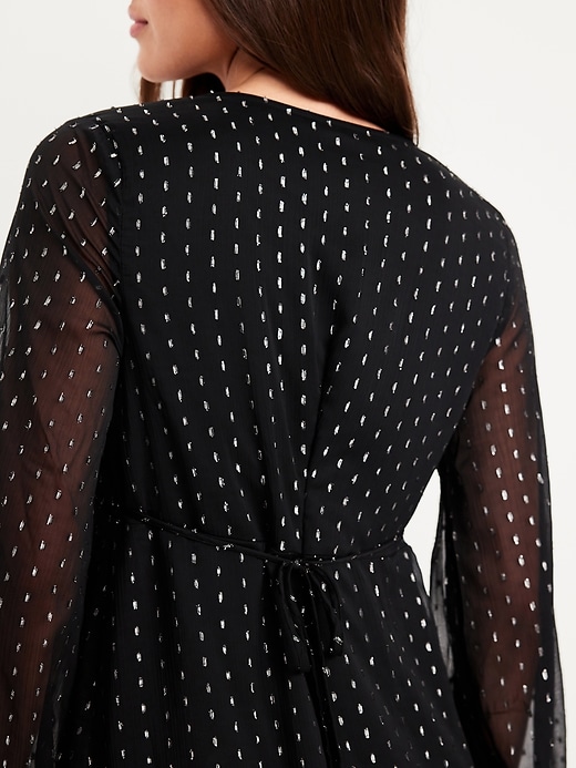 Image number 6 showing, V-Neck Swiss Dot Mini Dress