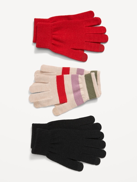 Knit Gloves 3-Pack for Women - Amaryllis