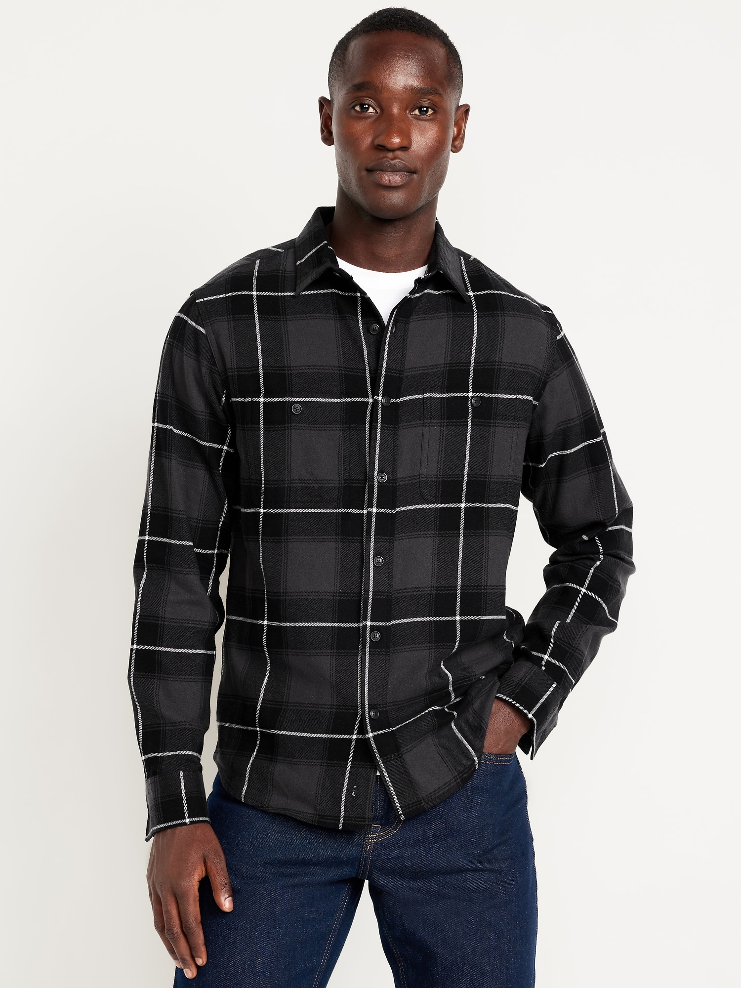 Plaid Flannel Pocket Shirt