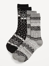 Image number 1 showing, Fair Isle Crew Socks 2-Pack for Women