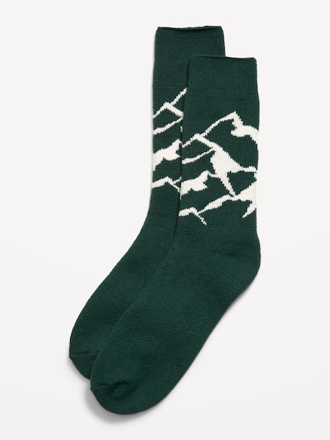 Cozy-Lined Crew Socks for Men - Emerald Isle