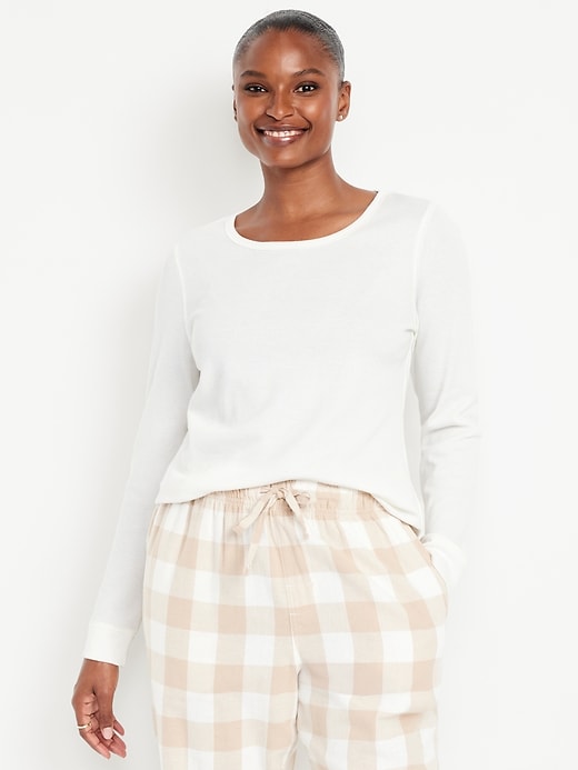 Image number 1 showing, Scoop-Neck Waffle Pajama Top