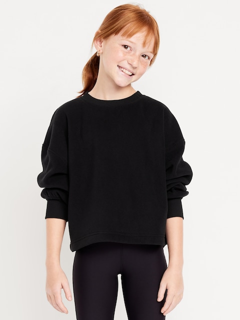 Long-Sleeve Microfleece Top for Girls - Black Jack