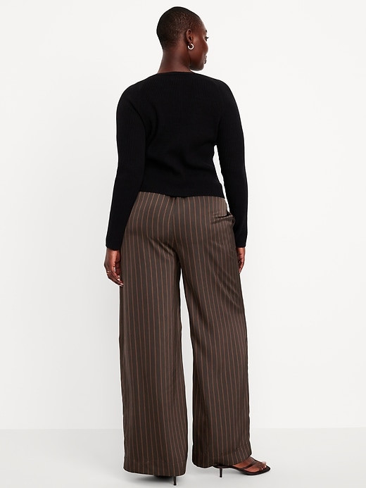 Image number 3 showing, High-Waisted Satin Wide-Leg Pants