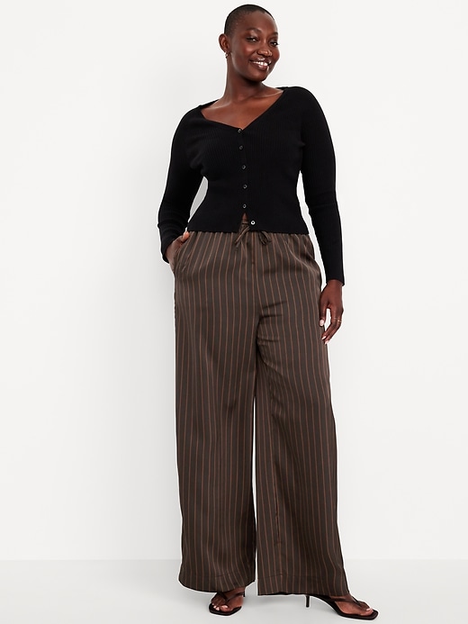 Image number 2 showing, High-Waisted Satin Wide-Leg Pants