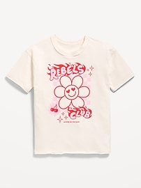 Image number 3 showing, Oversized Short-Sleeve Graphic Raw-Edge T-Shirt for Girls