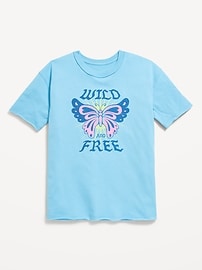 Image number 3 showing, Oversized Short-Sleeve Graphic Raw-Edge T-Shirt for Girls