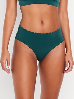 Low-Rise No-Show Scalloped Hipster Underwear