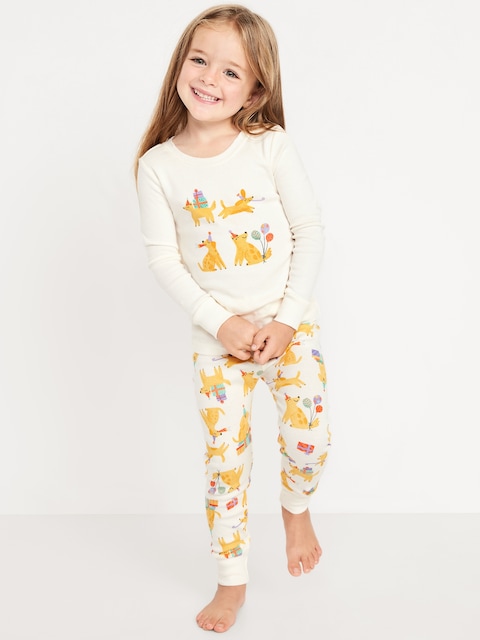 Printed Snug-Fit Pajama Set for Toddler & Baby - Sea Salt
